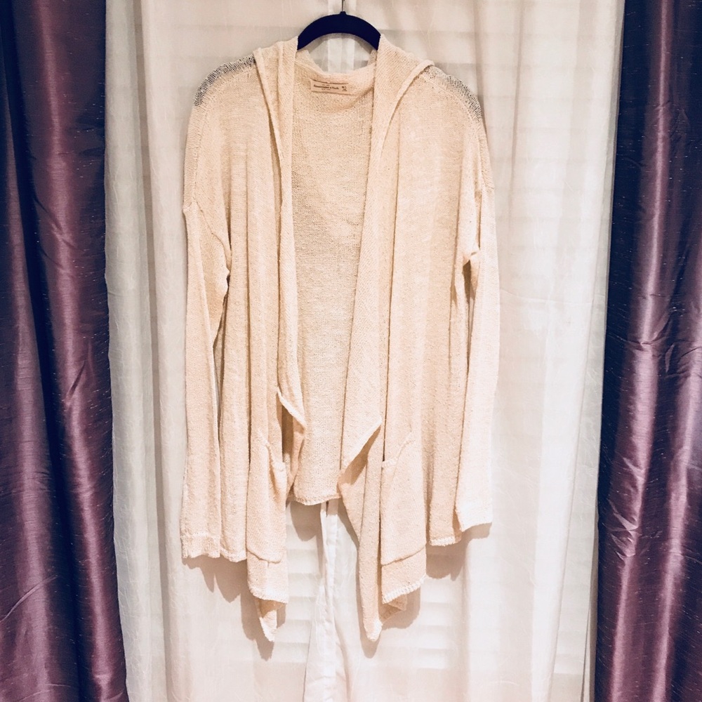 {Abercrombie & Fitch} Cream Knit Hooded Cardigan💕